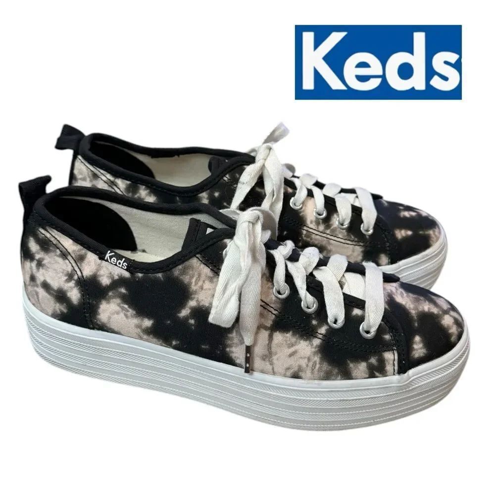 Keds Organic Canvas Triple Up Tie Dye Platform Tennis Shoes Sneakers 8